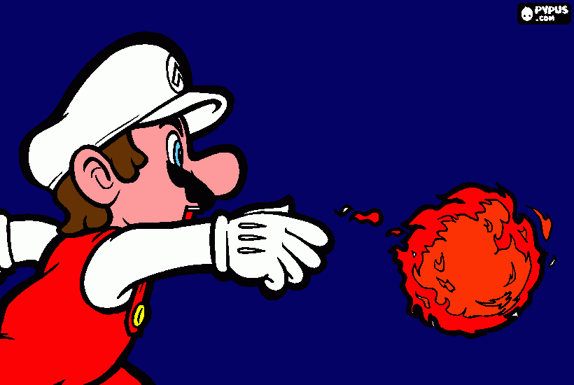 mario fuoco da colorare