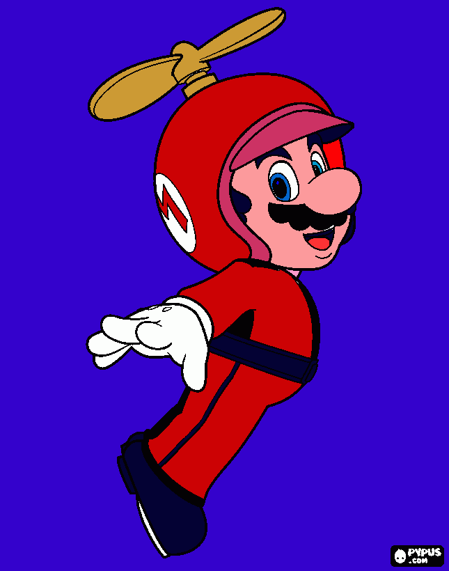 mario volante da colorare