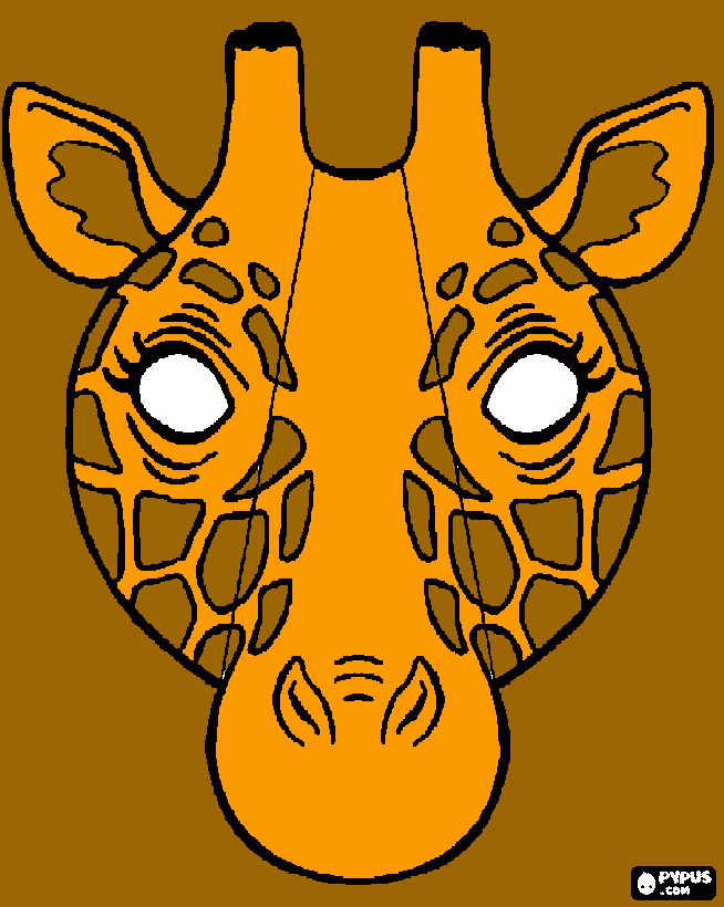 maschera giraffa da colorare