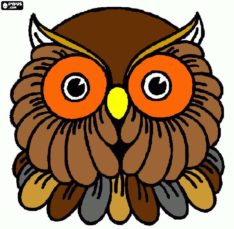 Maschera gufo da colorare
