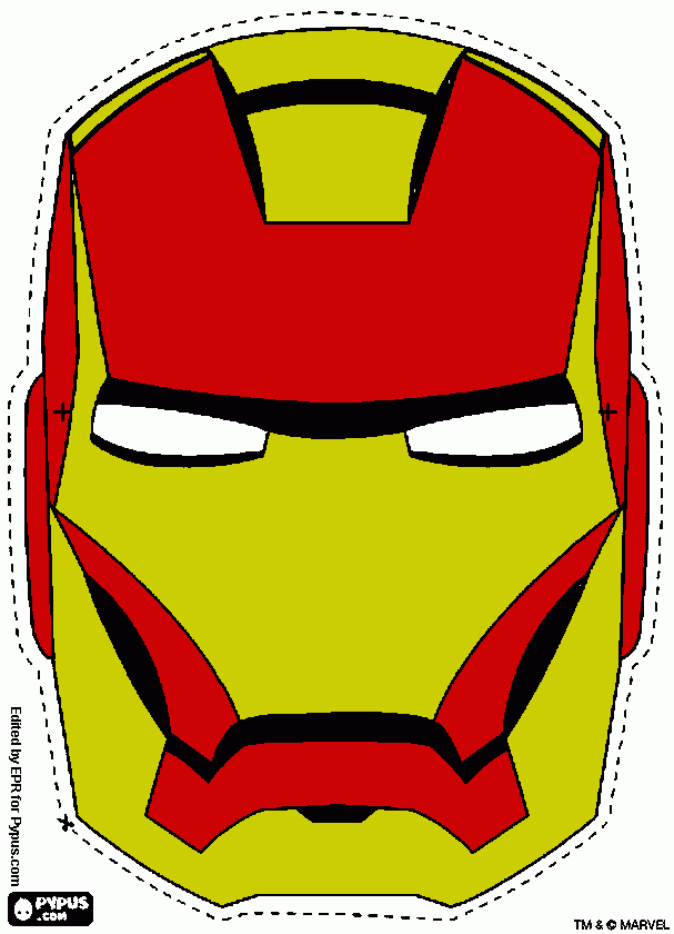 maschera ironman da colorare