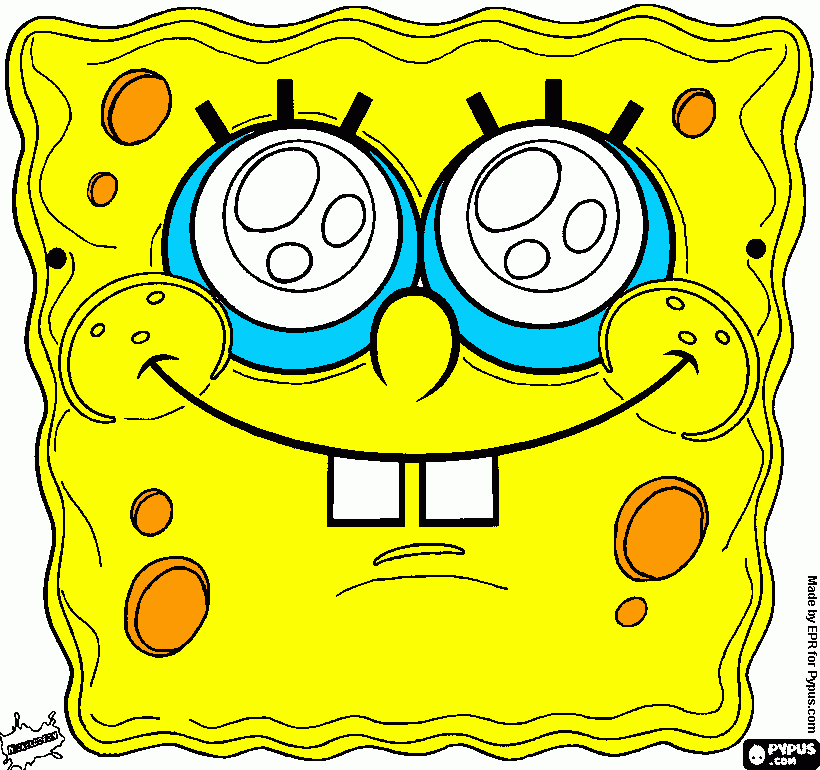 maschera spongebob da colorare