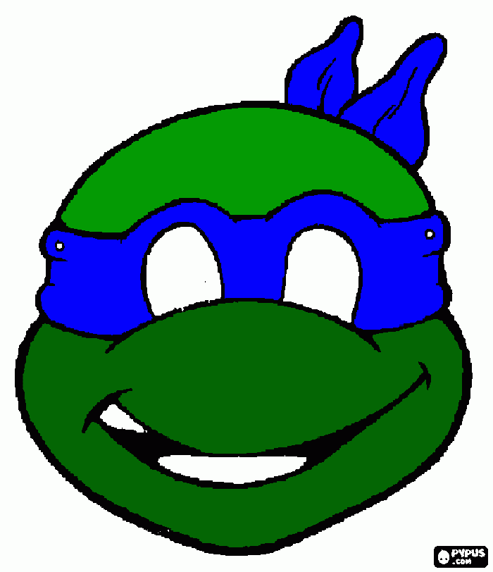 MASCHERA TARTARUGA BLU da colorare