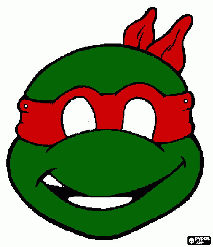 MASCHERA TARTARUGA ROSSA da colorare