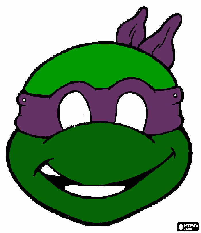 MASCHERA TARTARUGA VIOLA da colorare