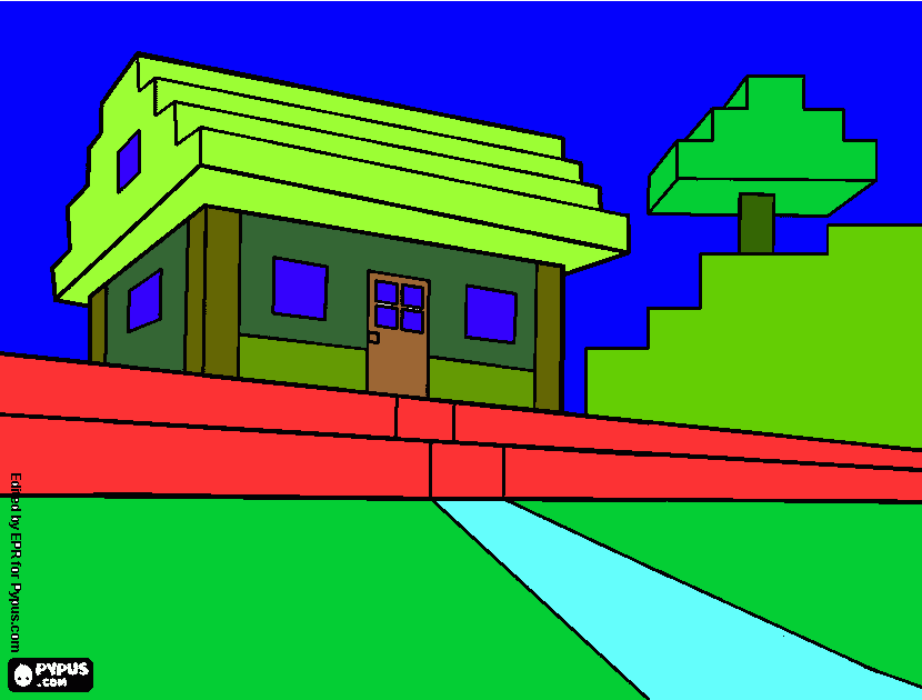 minecraft casa da colorare
