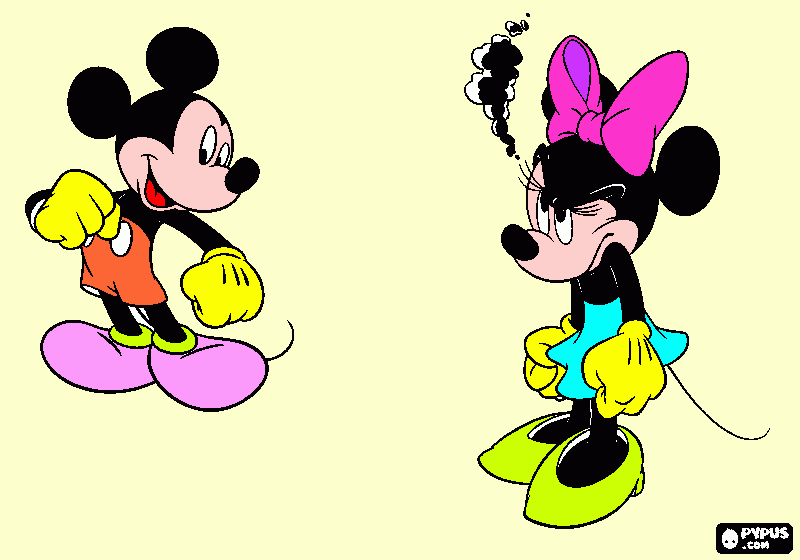 minnie arrabbiata da colorare