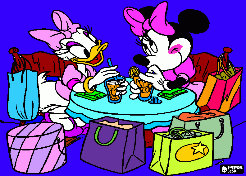 Minnie con Paperina da colorare