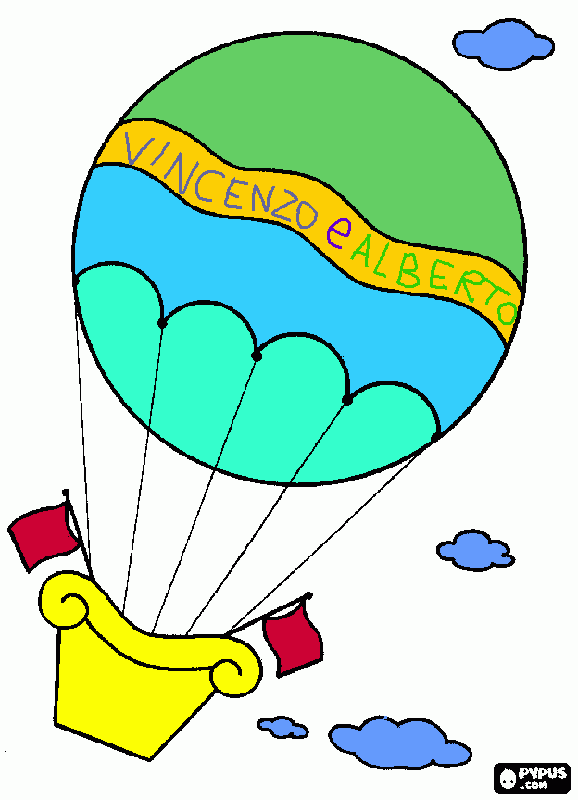 mongolfiera alberto vincenzo da colorare