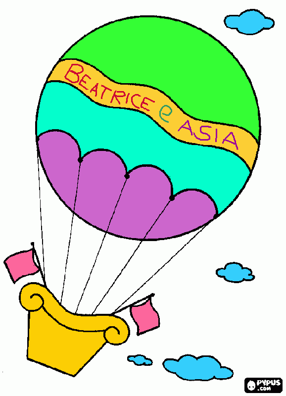 mongolfiera beatrice asia da colorare