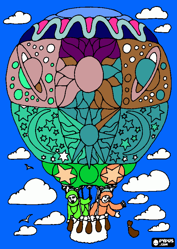 mongolfiera colorata speciale da colorare