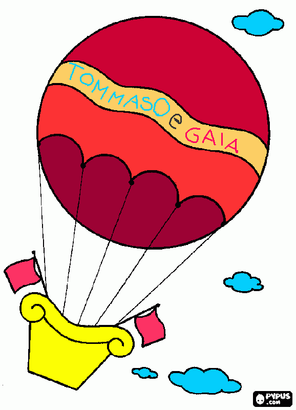 mongolfiera tommaso gaia da colorare