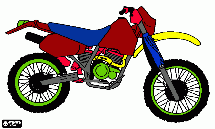moto cross da colorare