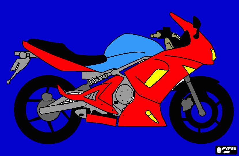 moto da corsa da colorare