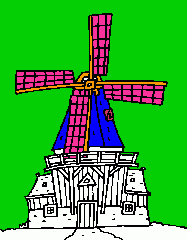 mulino da colorare da colorare