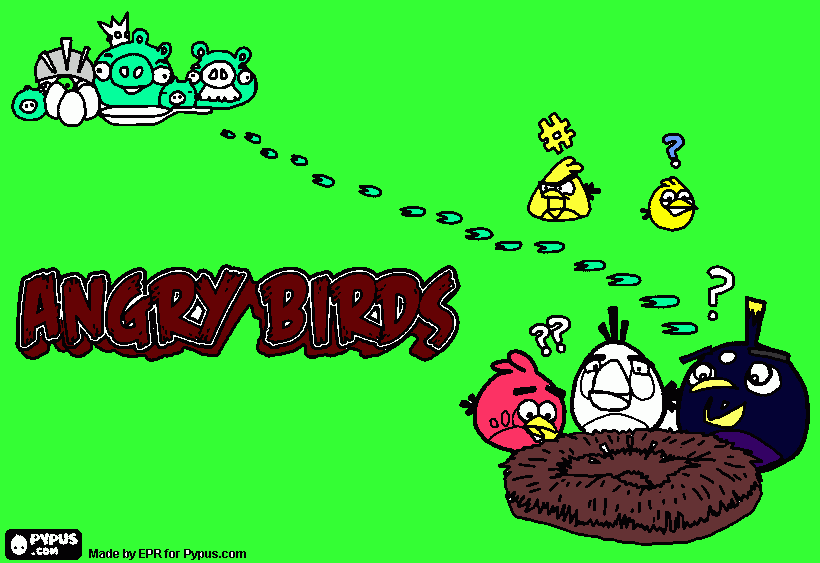 Nidi di angry birds da colorare