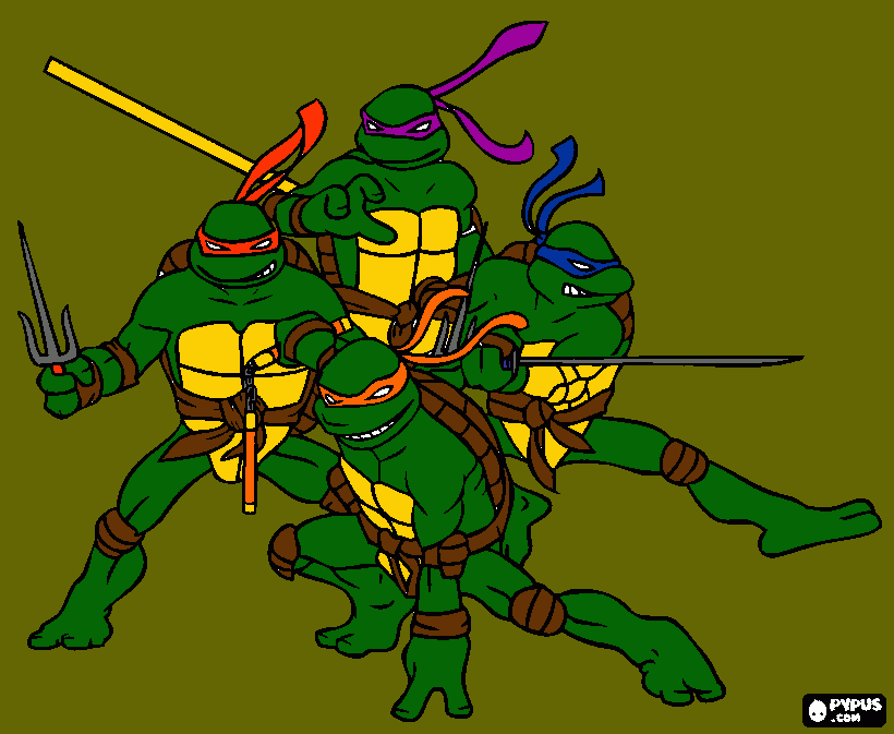 ninja turtle da colorare