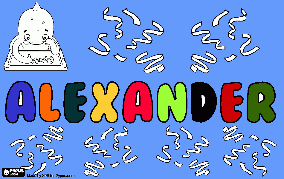 nome alexander da colorare