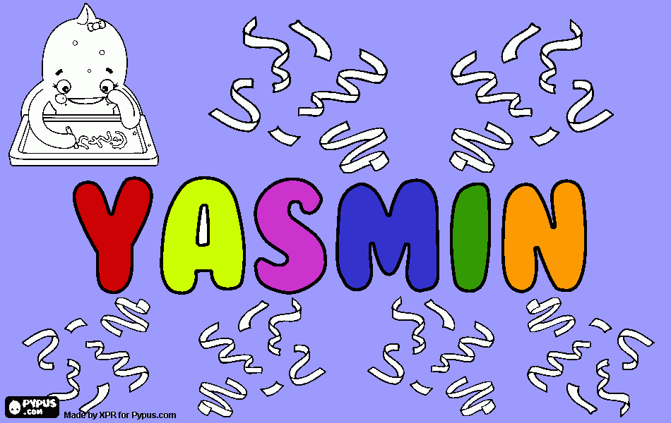 nome yasmin da colorare