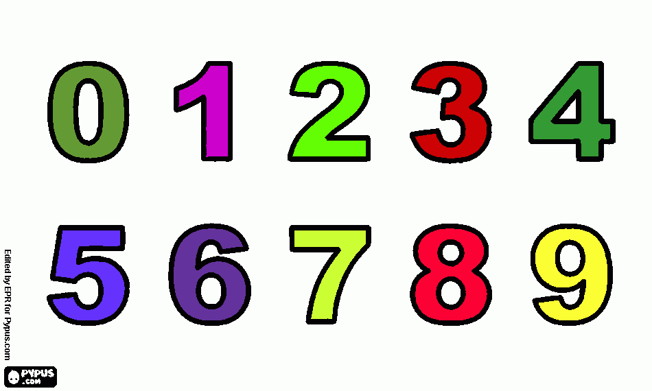 numeri colorati da colorare