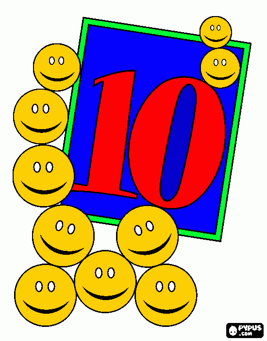 numero 10 da colorare