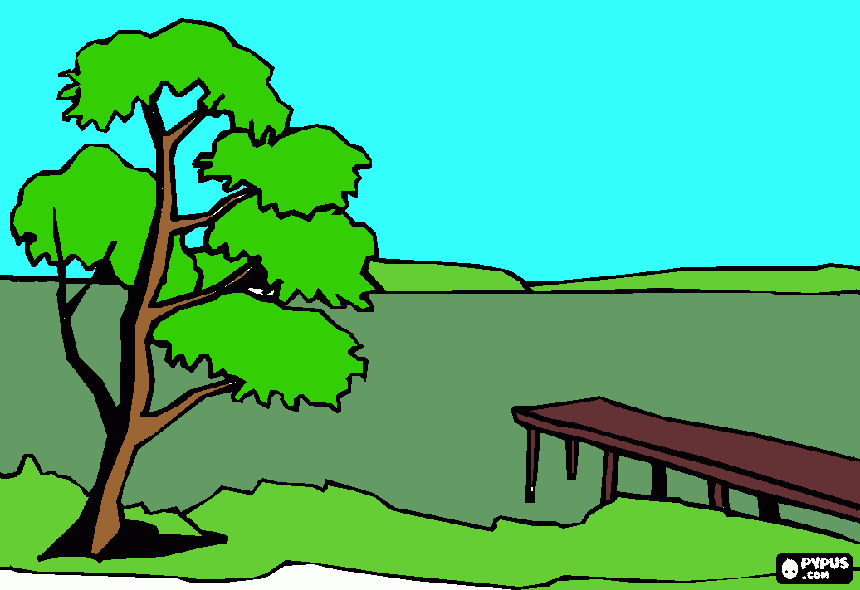 Paesaggio di una pianura da colorare