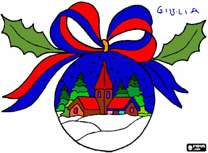 palla natale da colorare