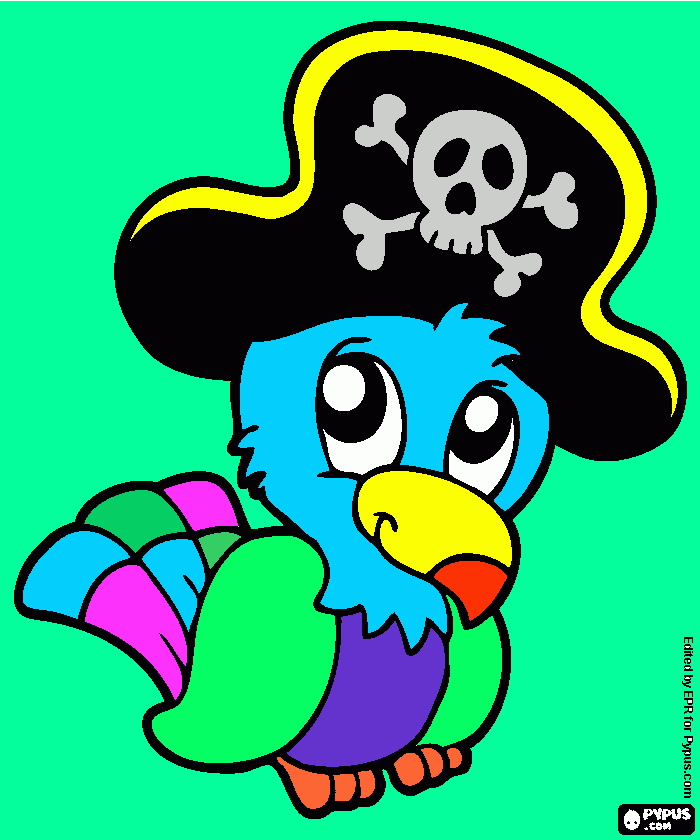 PAPPAGALLO PIRATA da colorare