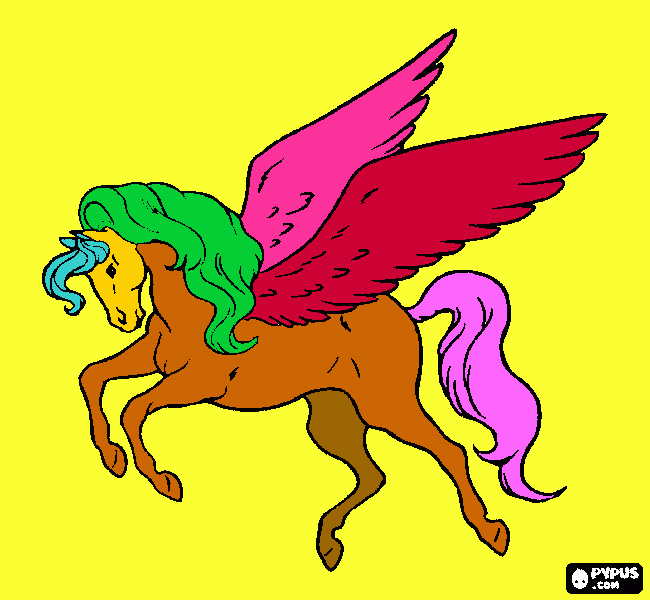 pegaso cavallo alato da colorare