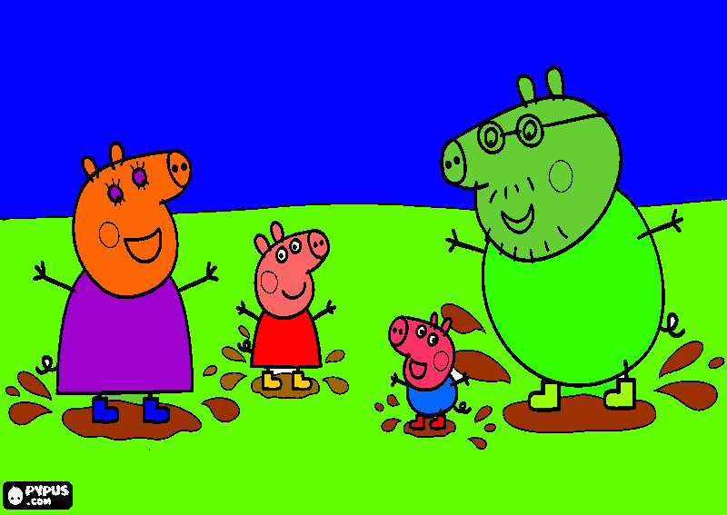 peppa disegnata da alice e papà da colorare
