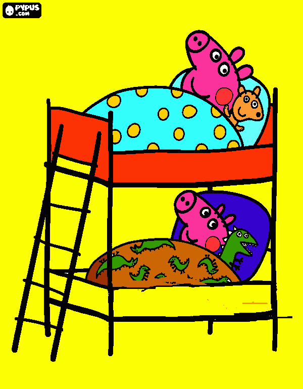 peppa dorme da colorare