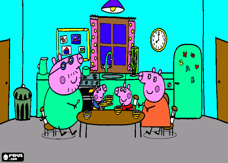 peppa fa' colazione da colorare