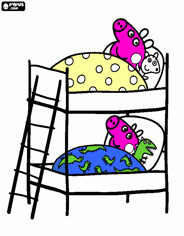 PEPPA PIG E GIORGE PIG CHE DORMONO da colorare