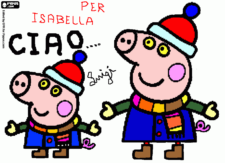 peppa pig per isabella da colorare