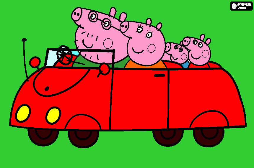 peppa pig sta andando dai nonni da colorare