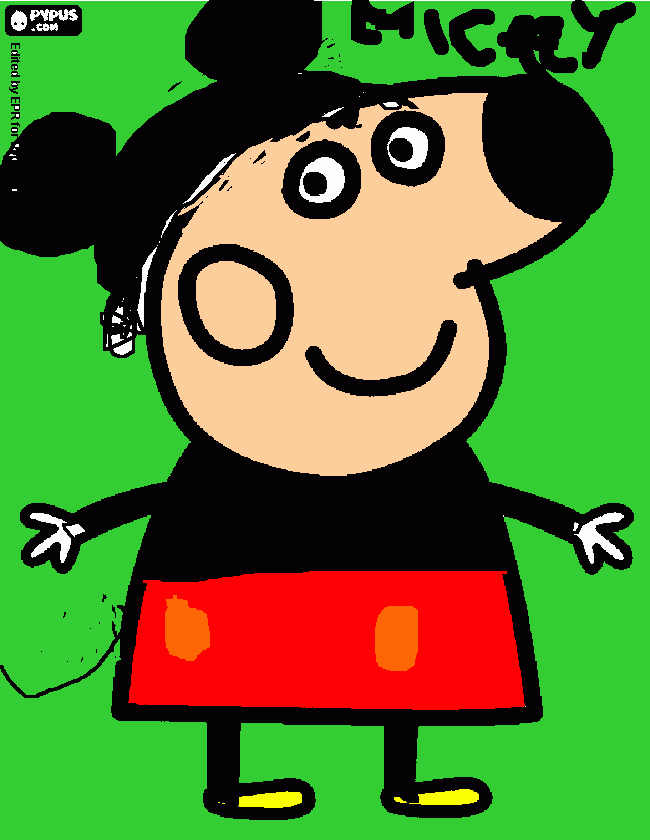 Peppa pig Topolino da colorare