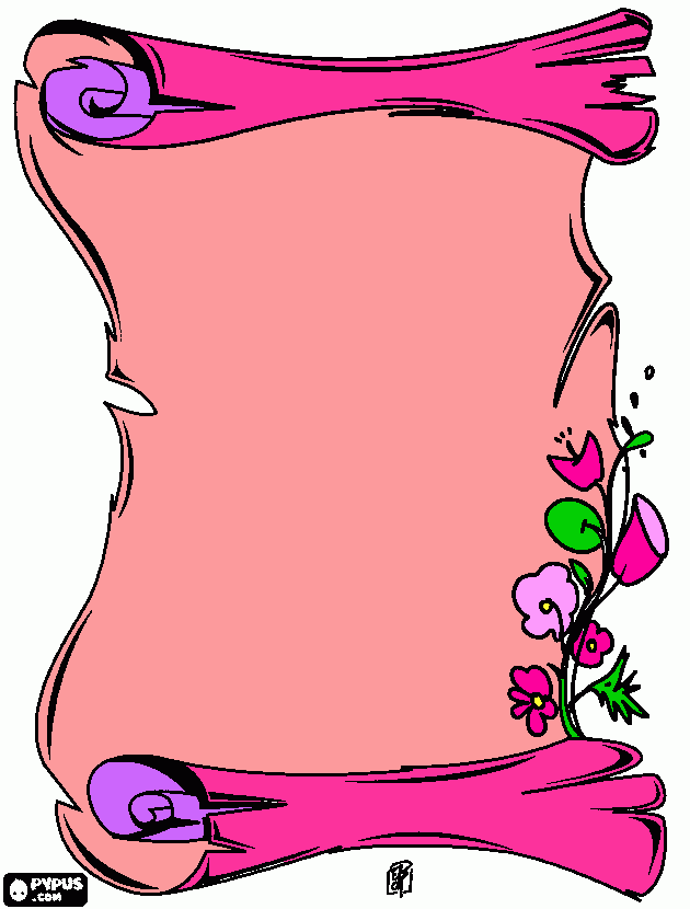 pergamena a fiori da colorare