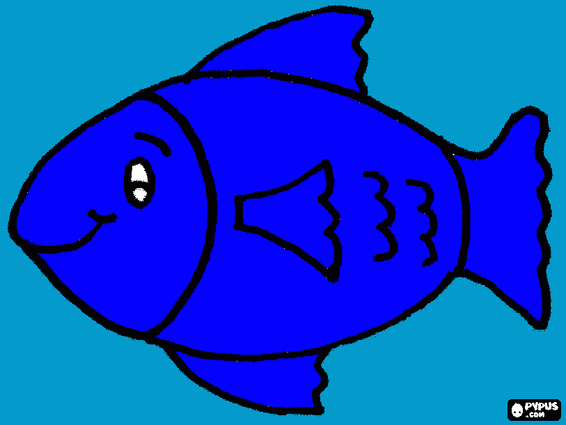 pesce blu da colorare