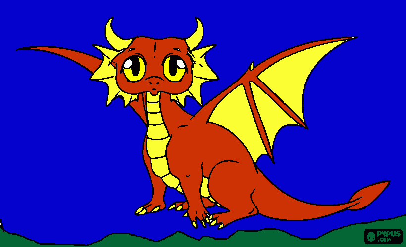 Piccolo Drago da colorare
