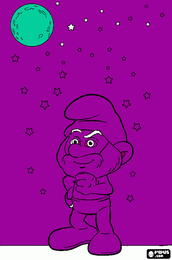 Piccolo Puffo da colorare