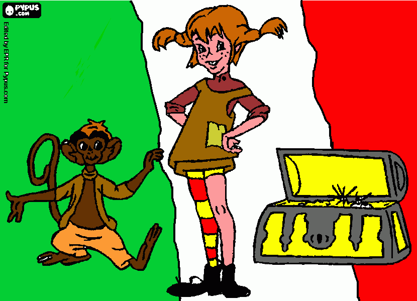 pippi italiana da colorare