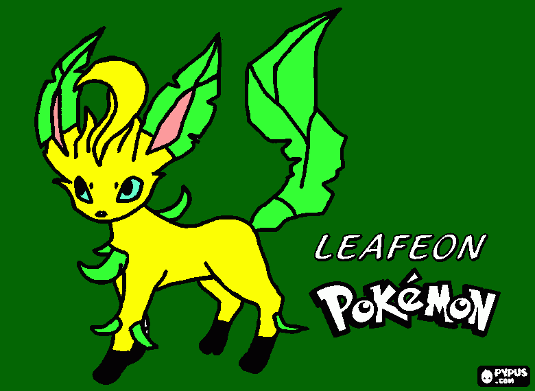 pokemon leafeon da colorare