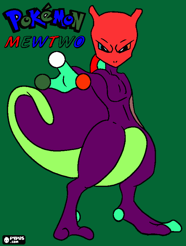 pokemon mewtwo da colorare