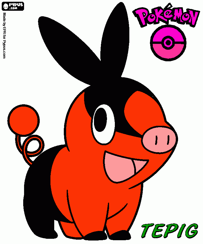 pokemon tepig da colorare