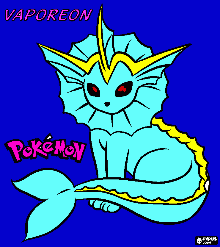 pokemon vaporeon da colorare