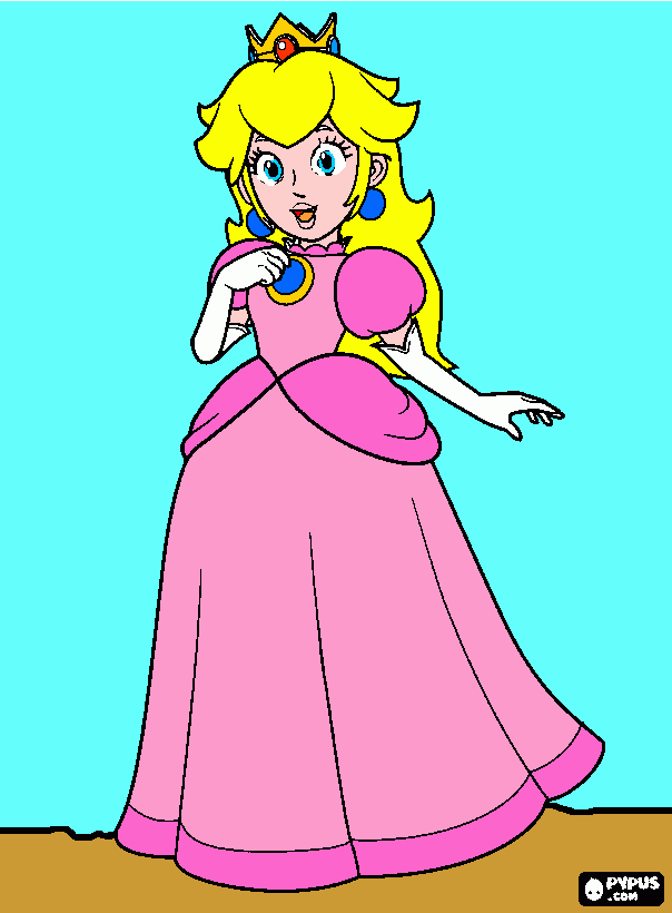 princess peach da colorare