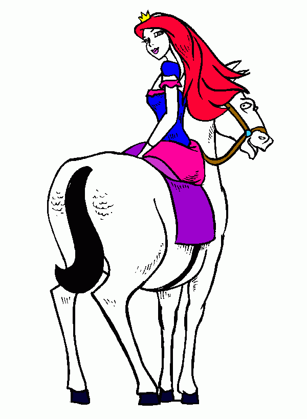 principessa a cavallo da colorare