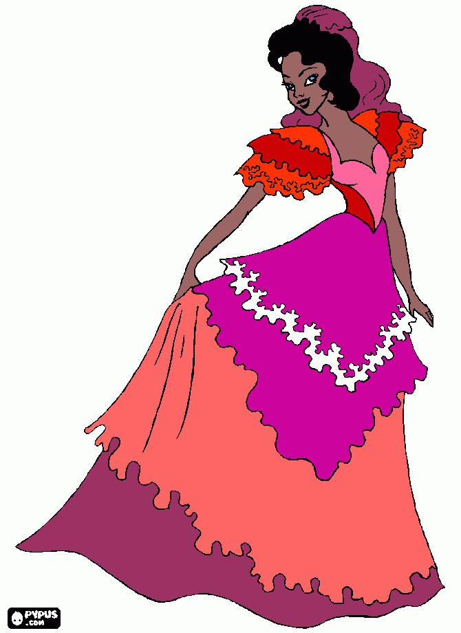 principessa gitana da colorare