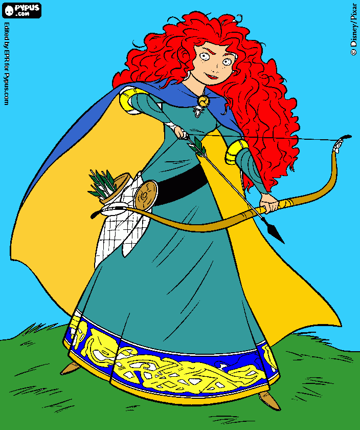 principessa merida ribelle the brave da colorare