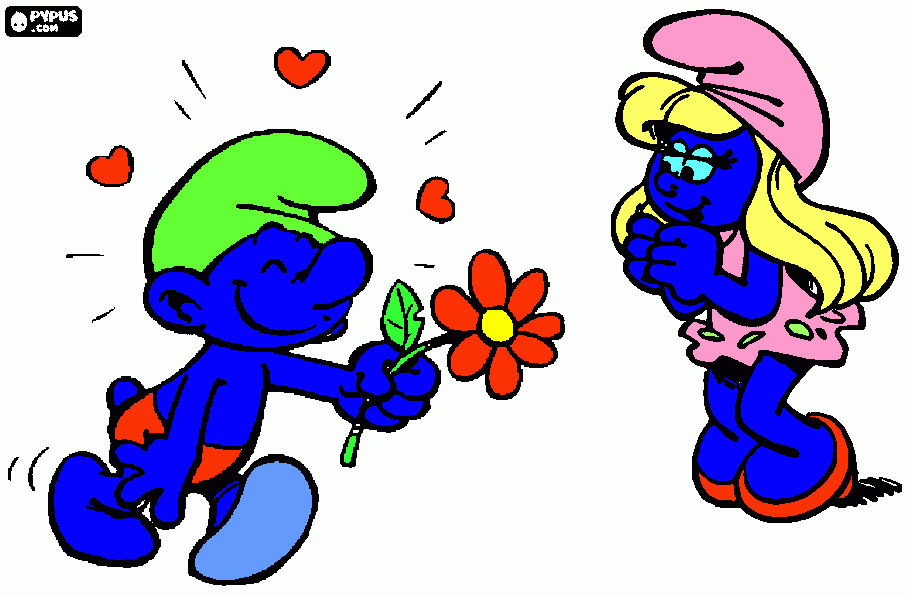 puffo love da colorare